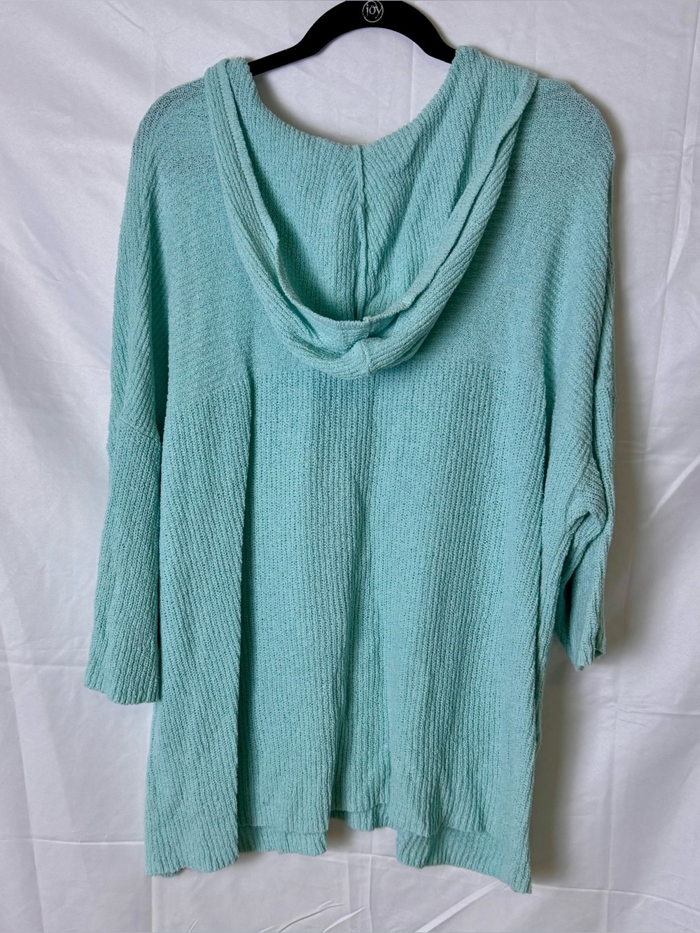 J. Jill Mint Green V-Neck Hooded Knit Sweater - Picture 4 of 10